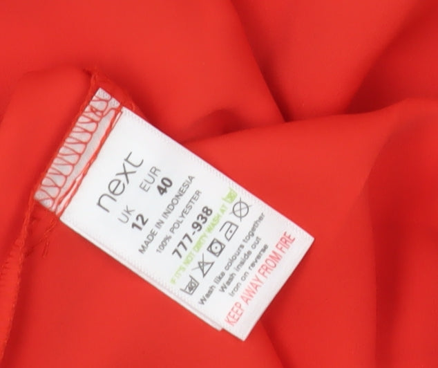Womens UK Size 12 NEXT Red Basic Blouse