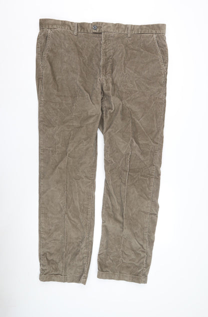 Marks and Spencer Men's Brown Corduroy Trousers, 40W Regular