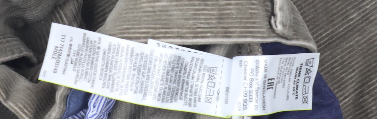 Marks and Spencer Men's Brown Corduroy Trousers, 40W Regular