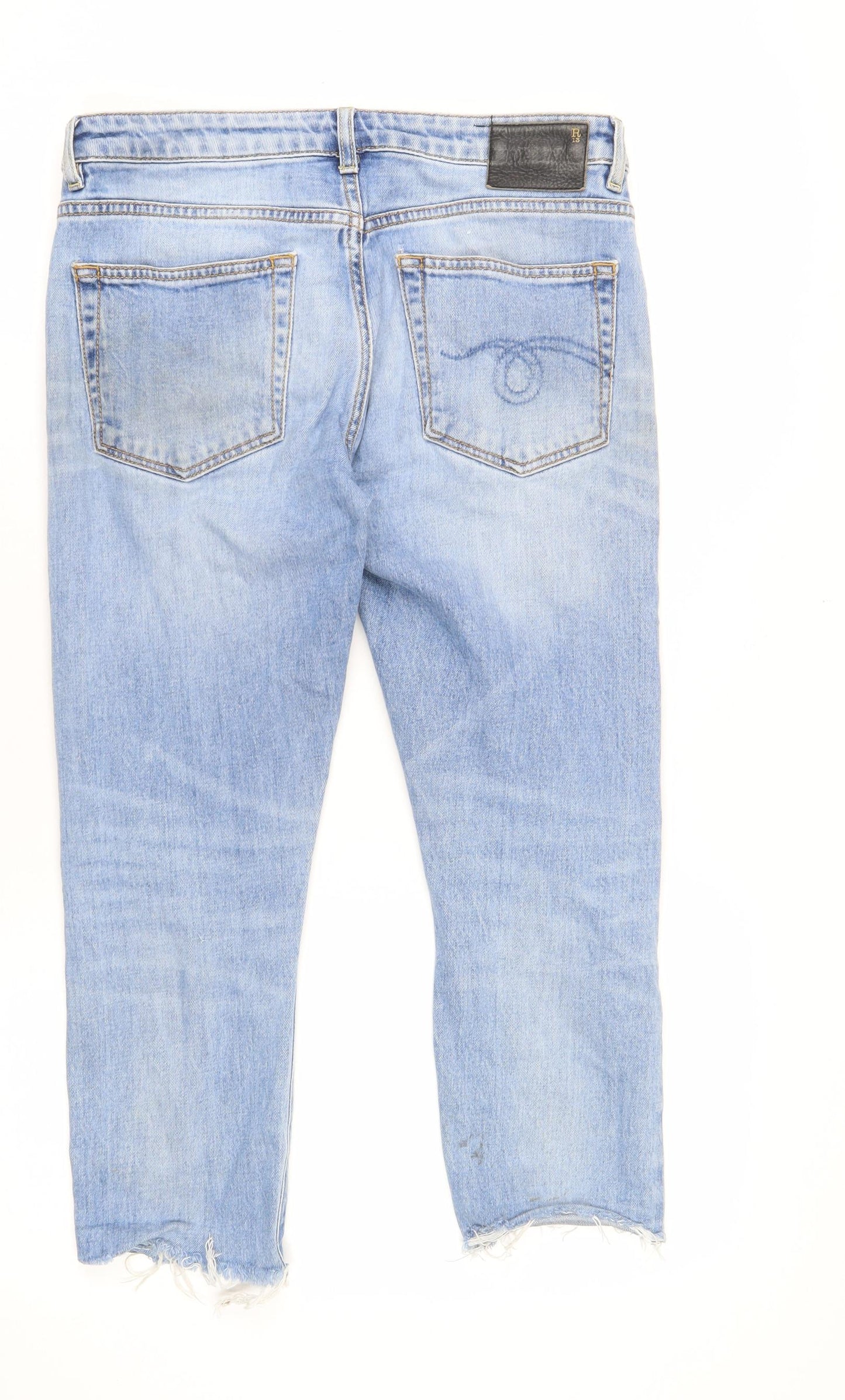 R13 Unisex Kids Blue Straight Jeans, 26 In Waist, Size 2XL