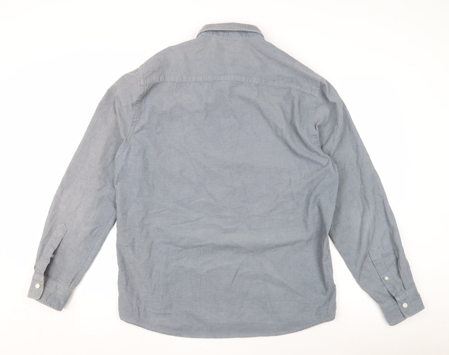 H&M Men's Grey Long Sleeve Regular Fit Shirt - Size M
