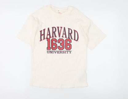 Marks & Spencer Boys' White Harvard T-Shirt 8-9 Years