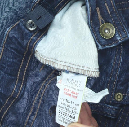 Marks and Spencer Girls Blue Straight Jeans 11 Years