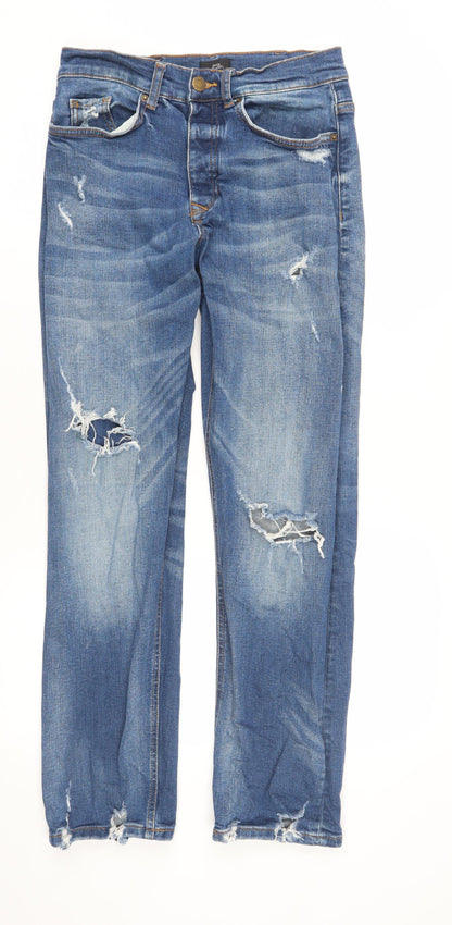 Mens UK Size 28 River Island  Straight Blue Jeans