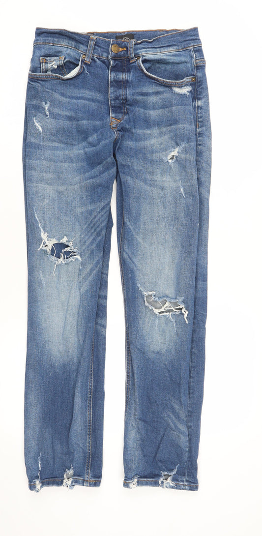 Mens UK Size 28 River Island  Straight Blue Jeans