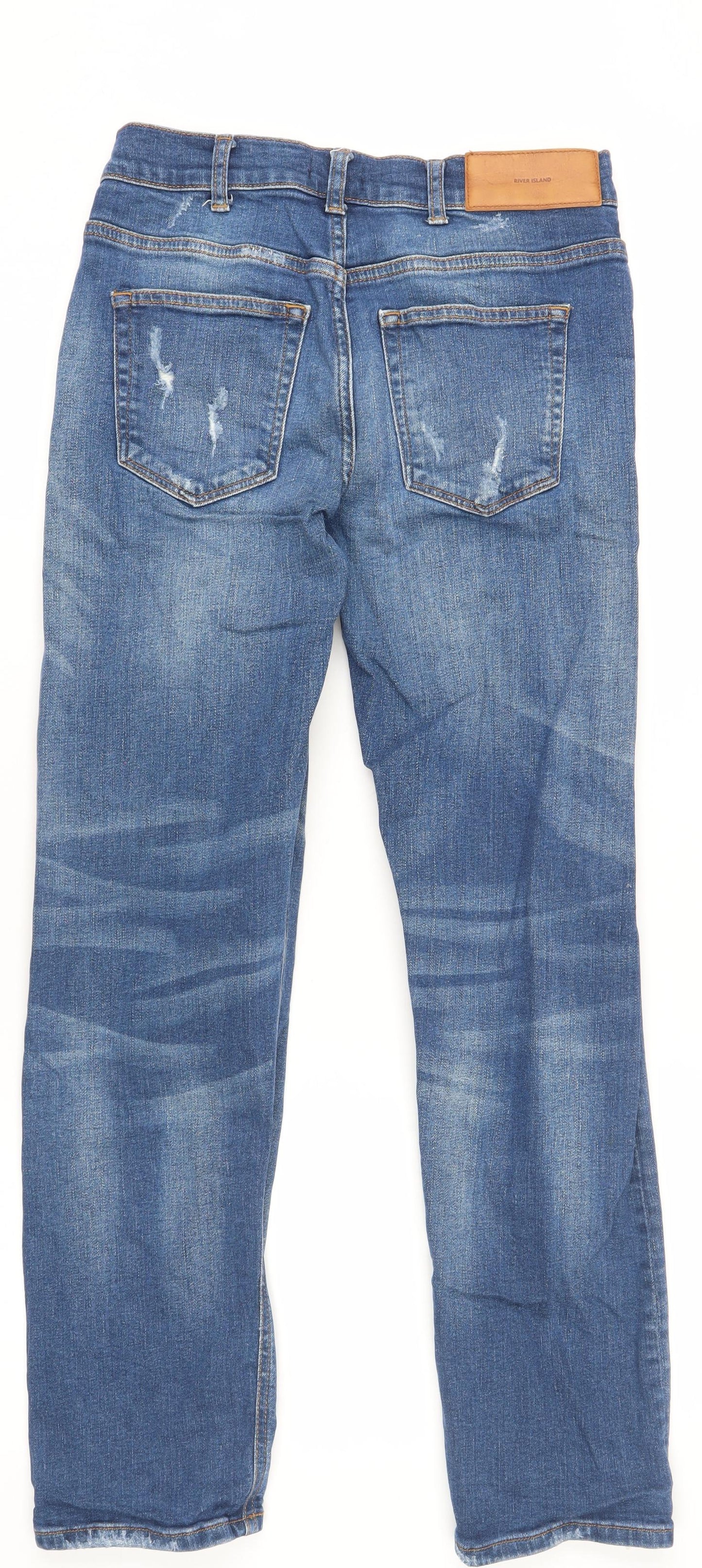 Mens UK Size 28 River Island  Straight Blue Jeans