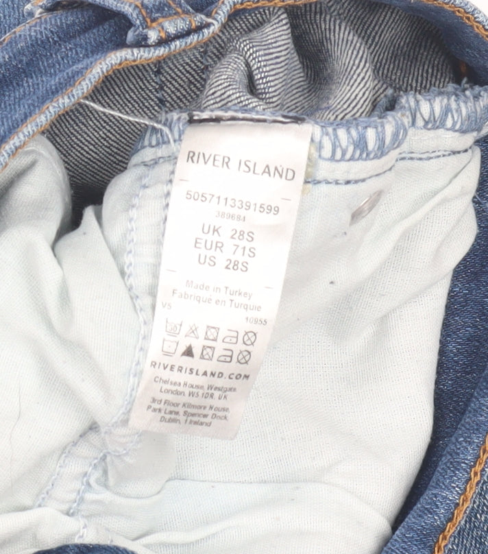 Mens UK Size 28 River Island  Straight Blue Jeans