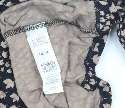 Womens UK Size 8 Marks and Spencer Multicoloured Basic Blouse