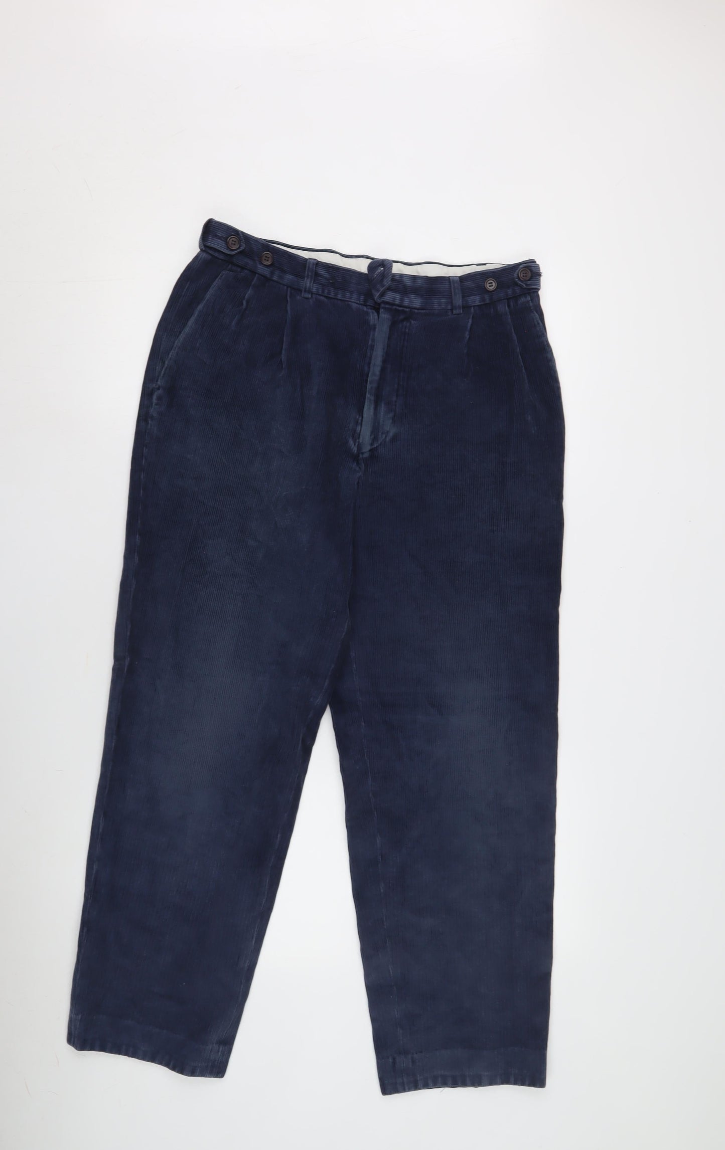 M&S Men's Blue Corduroy Trousers 32W 31L