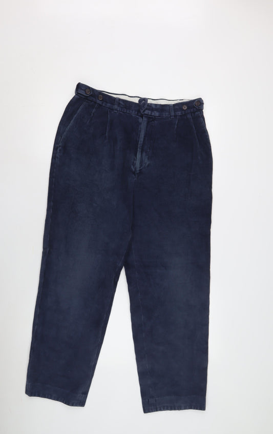 M&S Men's Blue Corduroy Trousers 32W 31L