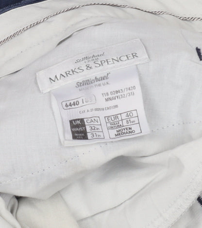 M&S Men's Blue Corduroy Trousers 32W 31L