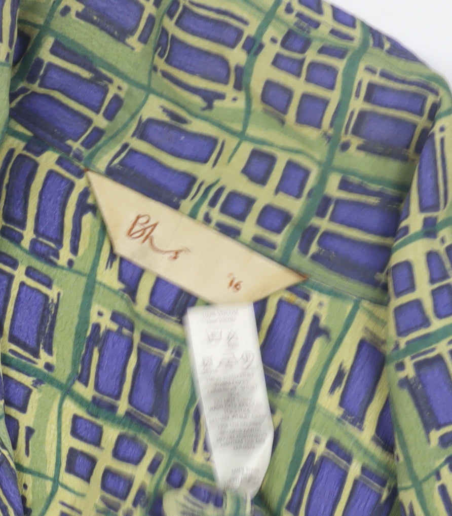 Womens UK Size 16 BHS Multicoloured Basic Button-Up