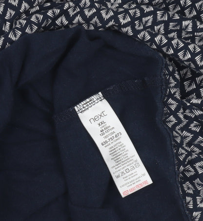 Next Men's 2XL Blue Geometric Cotton Polo - Excellent Condition