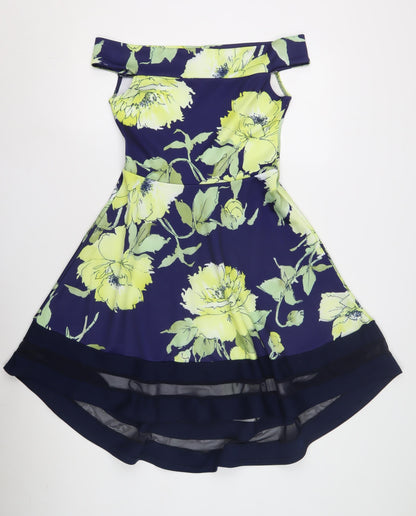 Quiz Women's Multicoloured Hi-Low Fit & Flare Dress, Size 10