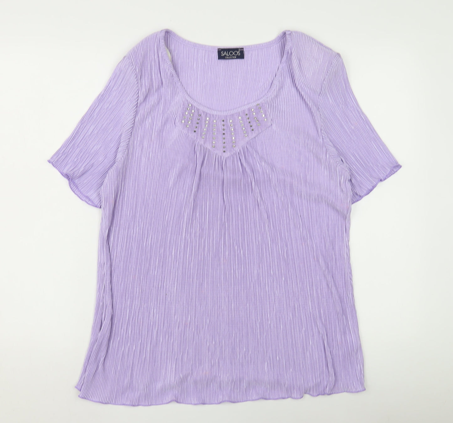 Womens UK Size 2XL Saloos Purple Basic Blouse
