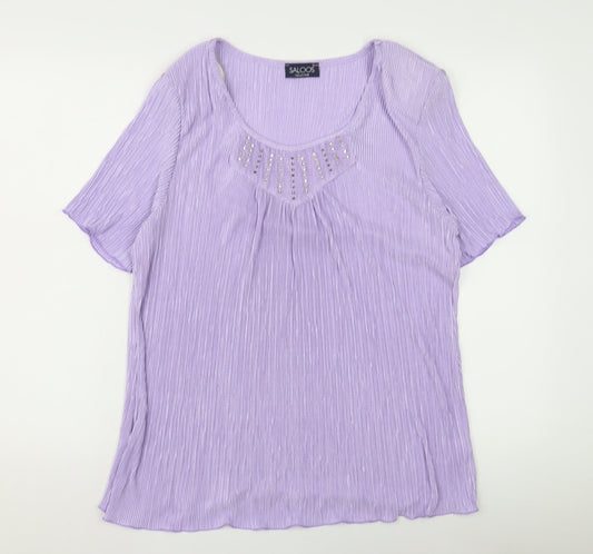 Womens UK Size 2XL Saloos Purple Basic Blouse