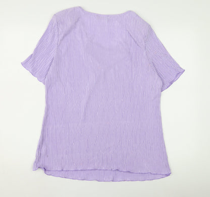 Womens UK Size 2XL Saloos Purple Basic Blouse