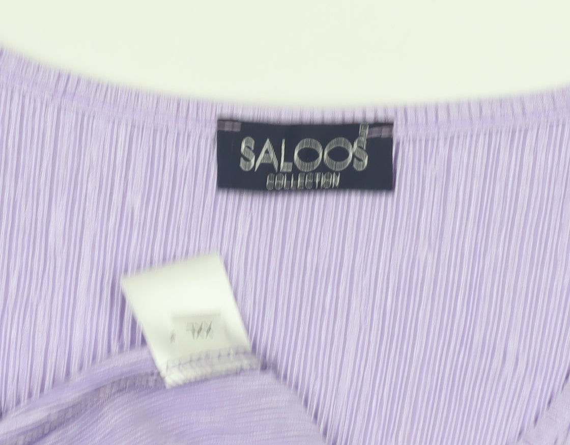 Womens UK Size 2XL Saloos Purple Basic Blouse