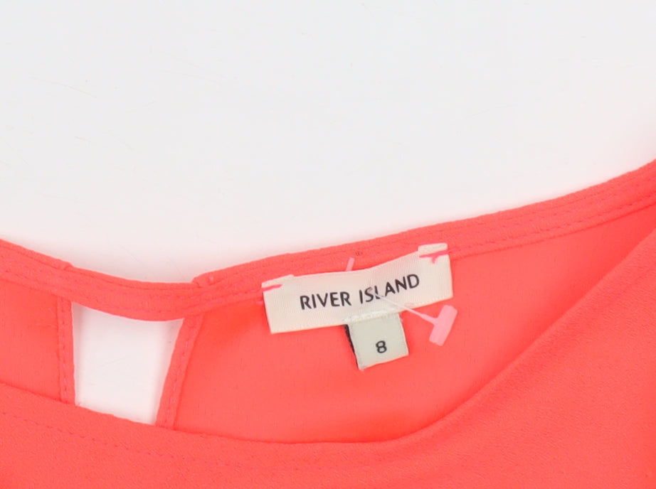 Womens UK Size 8 River Island Pink Basic Blouse