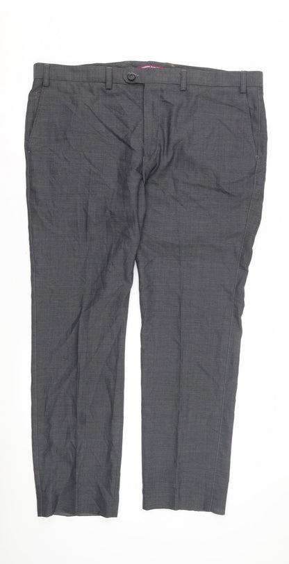 Marks & Spencer Grey Slim Fit Men's Trousers, Size L
