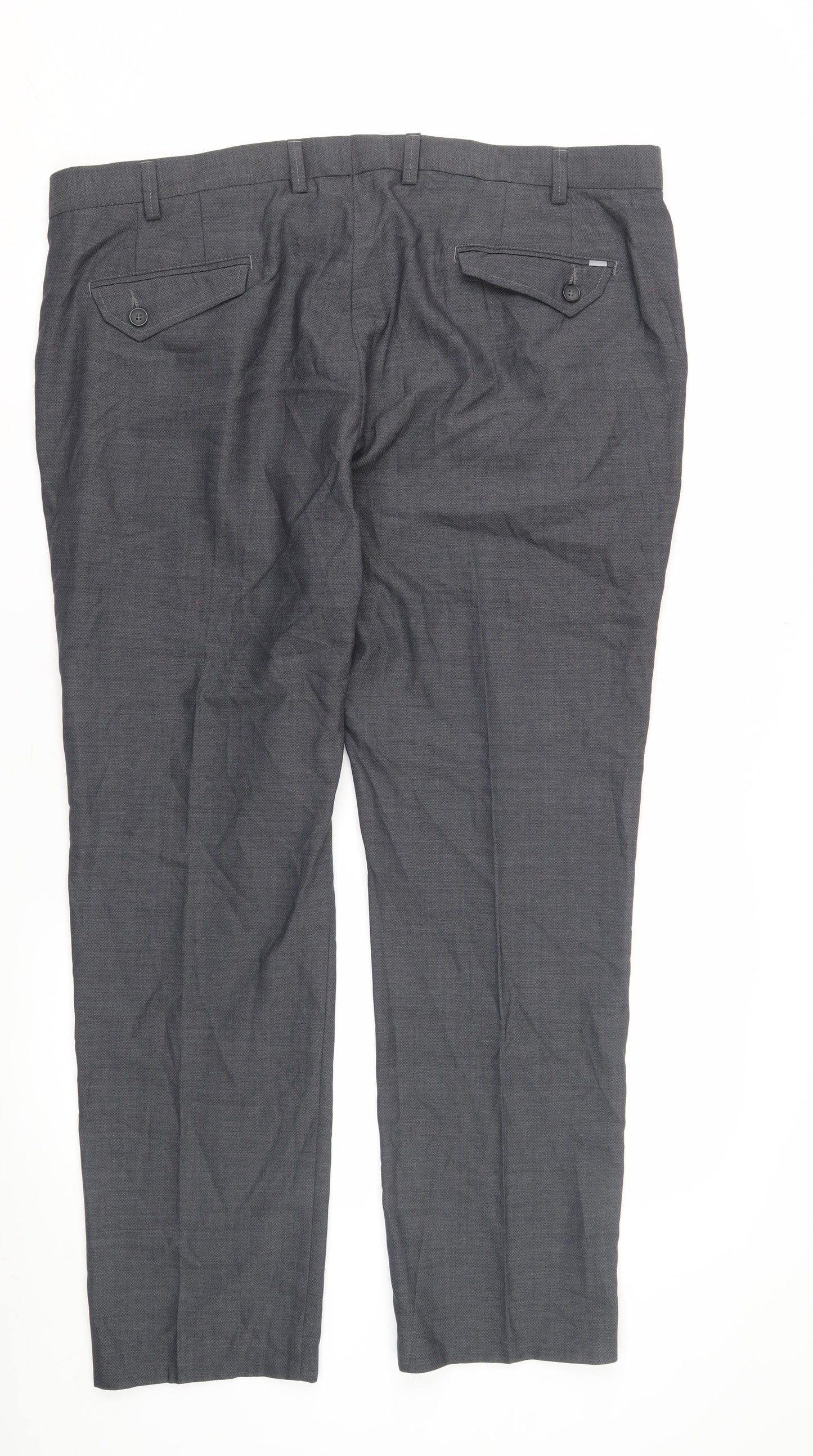 Marks & Spencer Grey Slim Fit Men's Trousers, Size L
