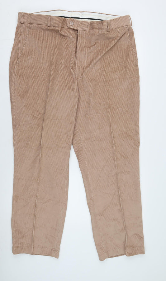 Premier Man Beige Corduroy Chino Trousers 36 in Waist