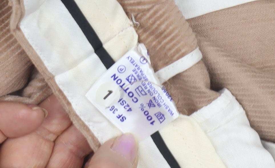 Premier Man Beige Corduroy Chino Trousers 36 in Waist