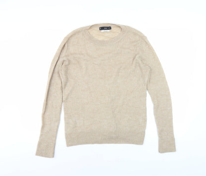 Womens UK Size S MNG Beige Pullover Jumper