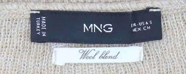 Womens UK Size S MNG Beige Pullover Jumper