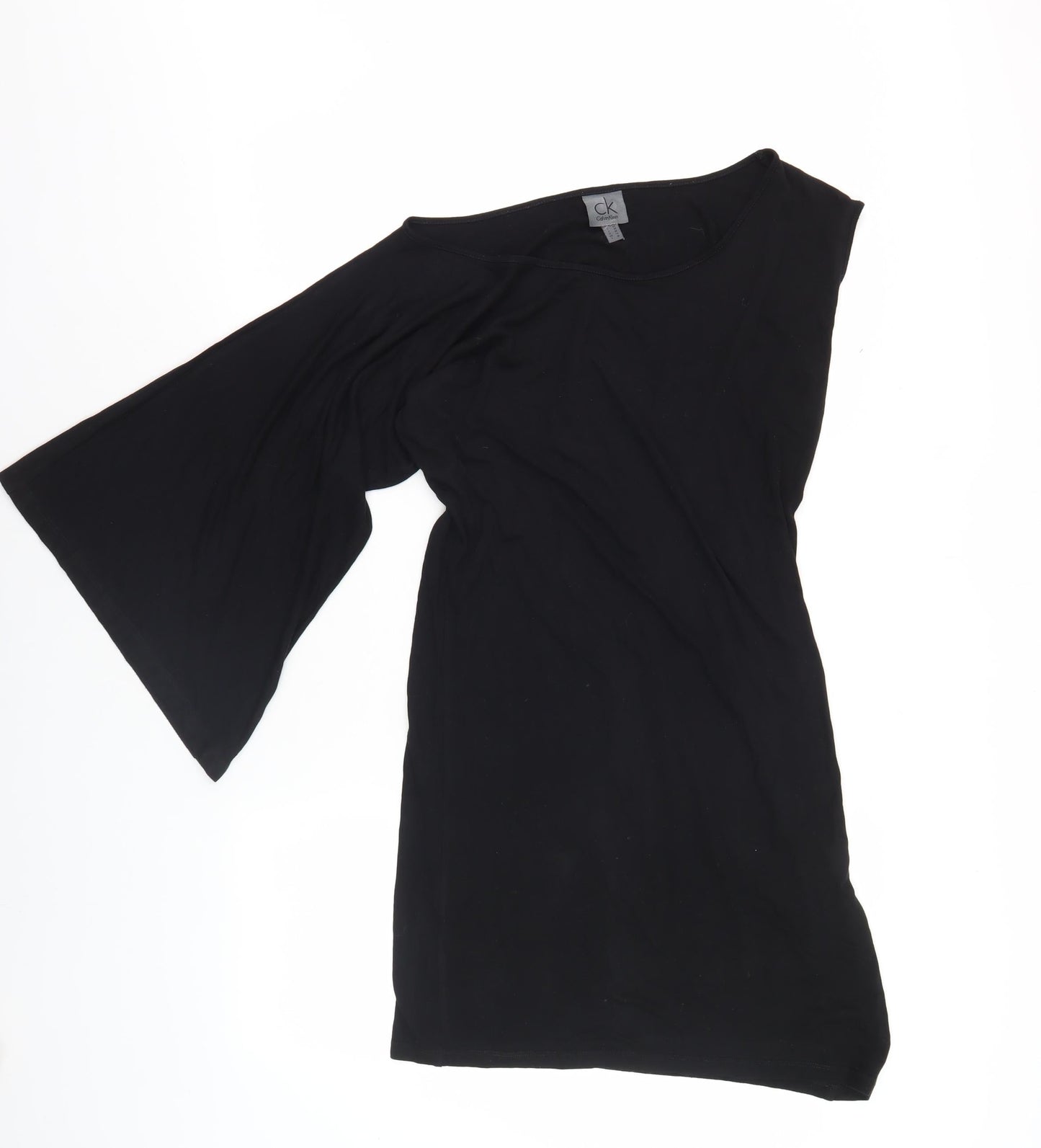 Calvin Klein Women's Black Asymmetrical Single Sleeve Dress Size 10