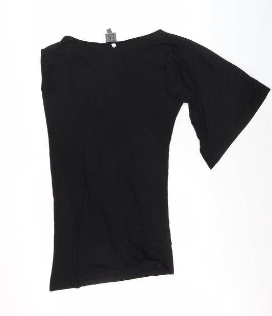 Calvin Klein Women's Black Asymmetrical Single Sleeve Dress Size 10