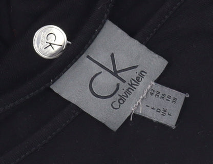 Calvin Klein Women's Black Asymmetrical Single Sleeve Dress Size 10