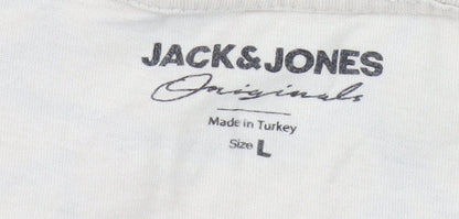 Mens UK Size L JACK & JONES Beige  T-Shirt