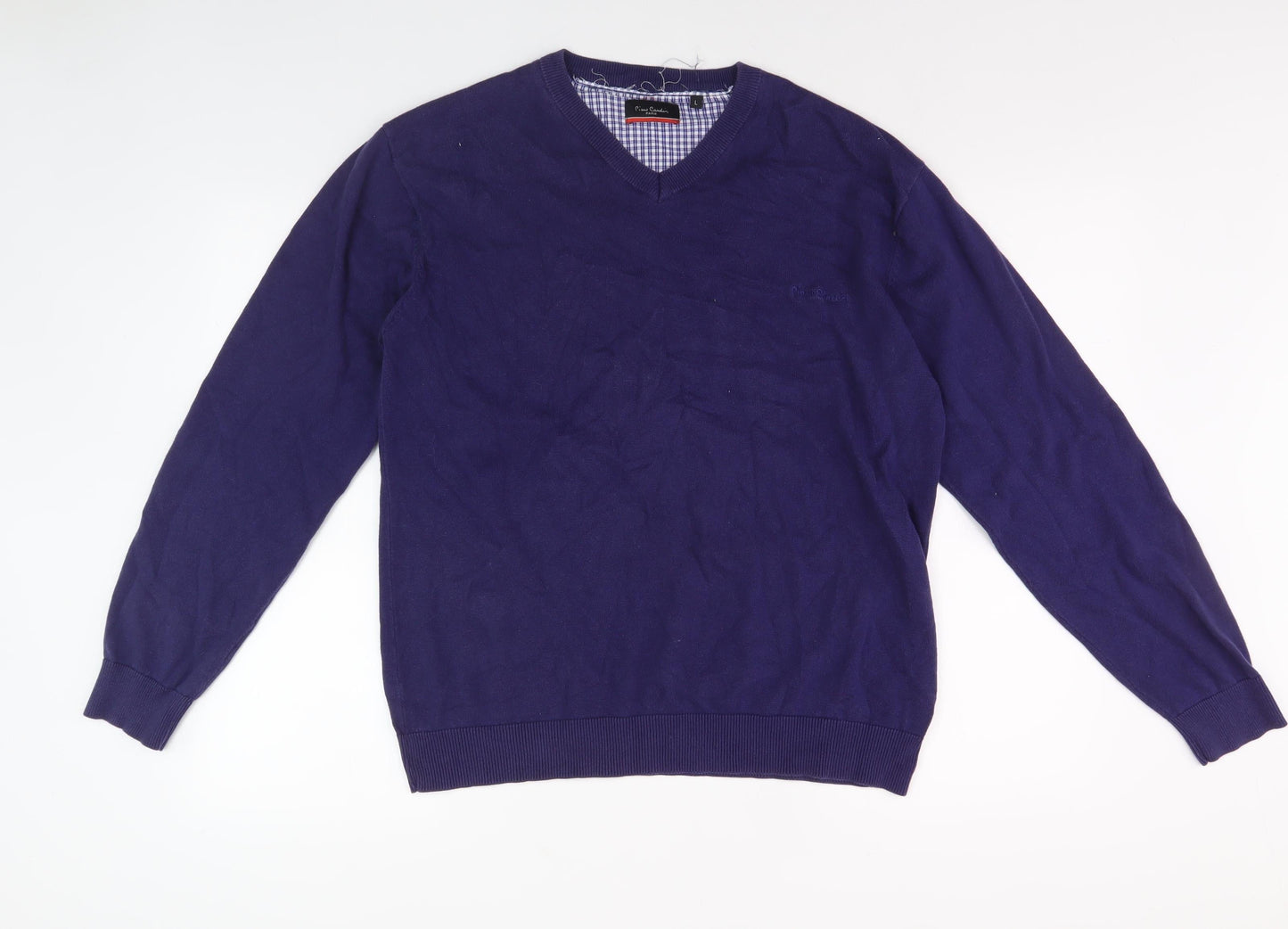 Pierre Cardin Men's Blue V-Neck Pullover Jumper, L