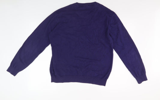 Pierre Cardin Men's Blue V-Neck Pullover Jumper, L