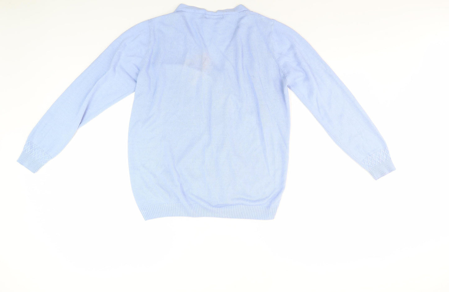 Womens UK Size M Isle Blue Cardigan Jumper