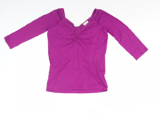 Womens UK Size 10 Kaliko Purple Basic Blouse