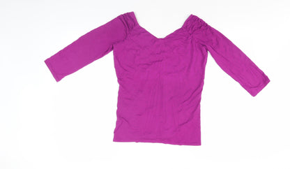 Womens UK Size 10 Kaliko Purple Basic Blouse