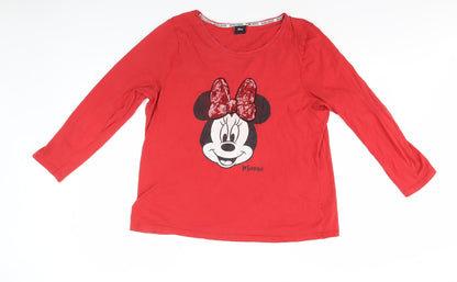 Disney Women's Red Minnie Mouse Pyjama Top Size 20