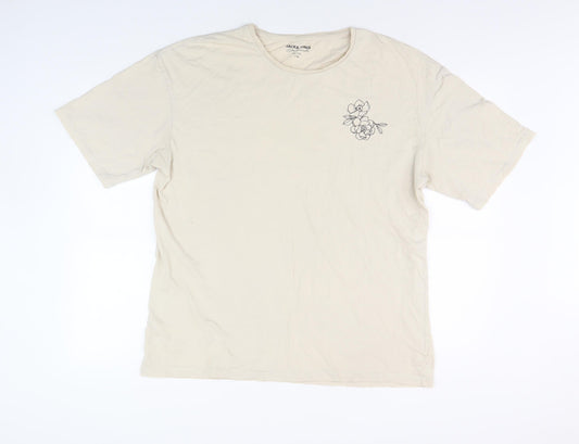 Mens UK Size L JACK & JONES Beige  T-Shirt
