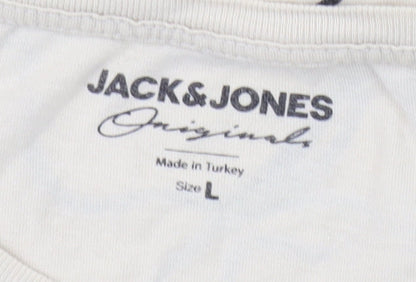 Mens UK Size L JACK & JONES Beige  T-Shirt