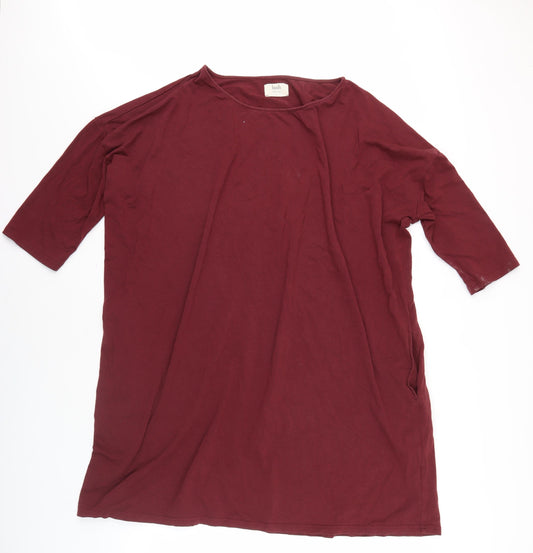 Hush Women's Red T-Shirt Dress, Size L, Casual, 3/4 Sleeve