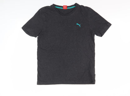 Puma Men's Black Cotton Logo T-Shirt Small