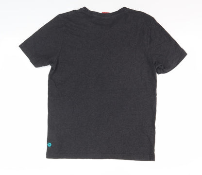 Puma Men's Black Cotton Logo T-Shirt Small
