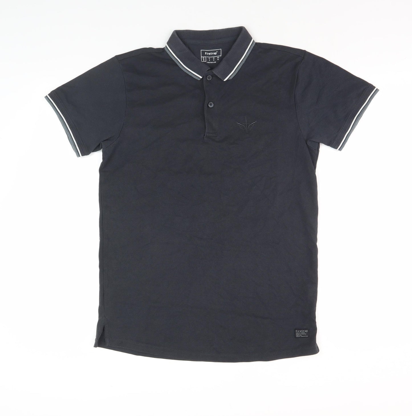 Firetrap Men's Black Polo Shirt Small, Short Sleeve Casual