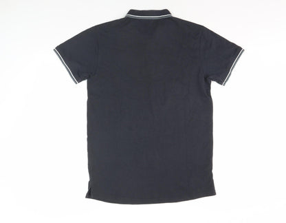 Firetrap Men's Black Polo Shirt Small, Short Sleeve Casual