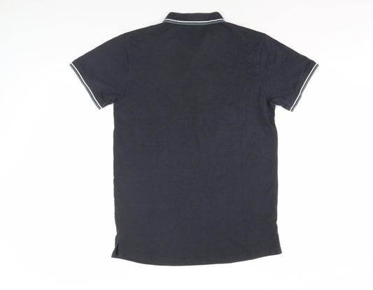 Firetrap Men's Black Polo Shirt Small, Short Sleeve Casual