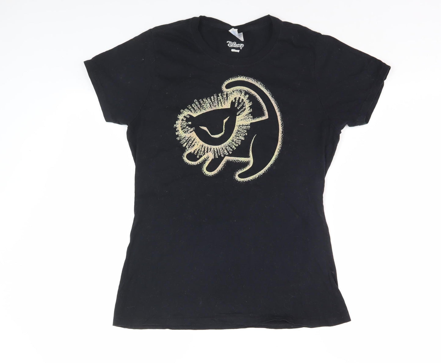 Womens UK Size M Disney Black Basic T-Shirt