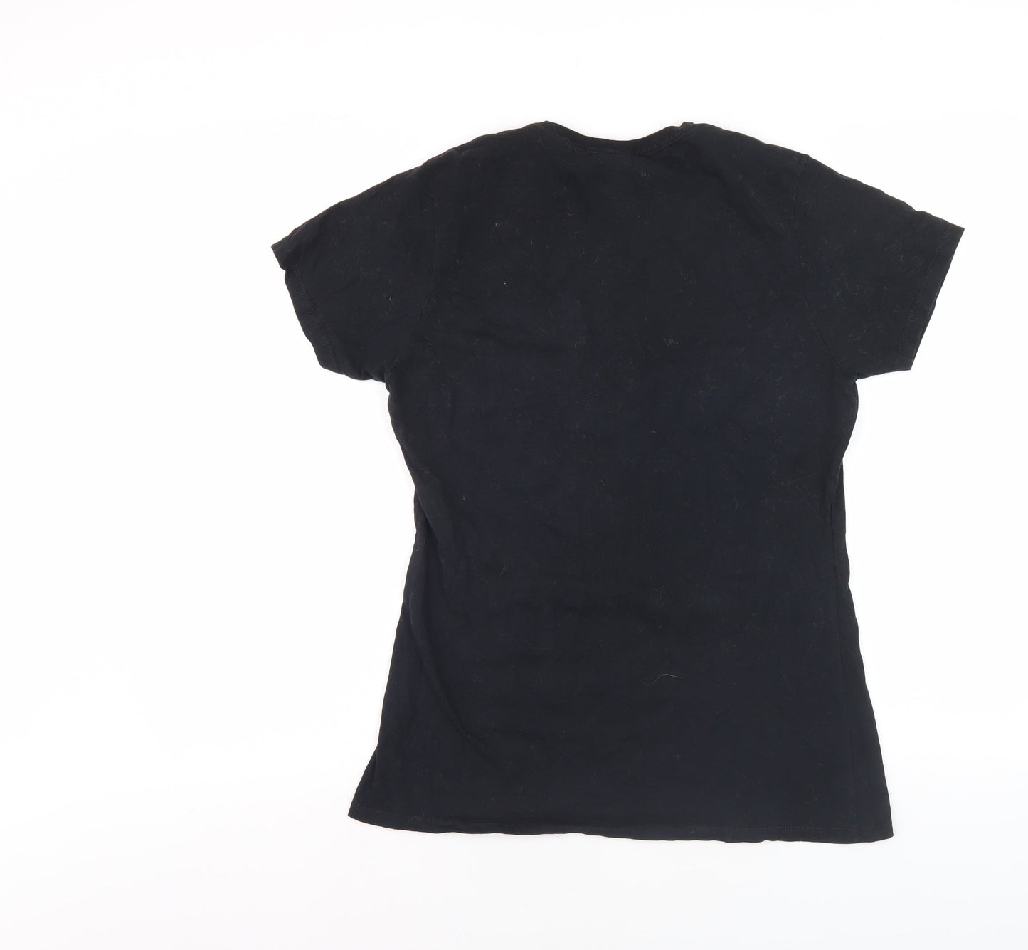 Womens UK Size M Disney Black Basic T-Shirt