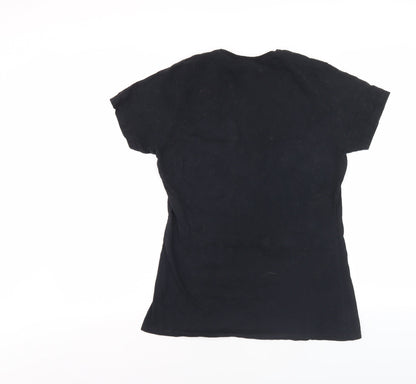 Womens UK Size M Disney Black Basic T-Shirt